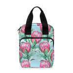 Pink Protea Pattern Print Bible Tote Bag
