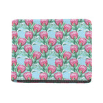 Pink Protea Pattern Print Bifold Wallet