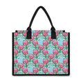 Pink Protea Pattern Print Canvas Tote Bag
