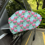 Pink Protea Pattern Print Car Side Mirror Covers
