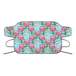Pink Protea Pattern Print Car Windshield Snow Cover