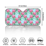 Pink Protea Pattern Print Car Windshield Sun Shade