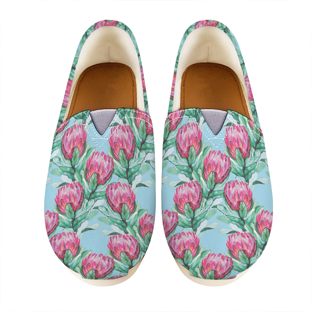 Pink Protea Pattern Print Casual Shoes