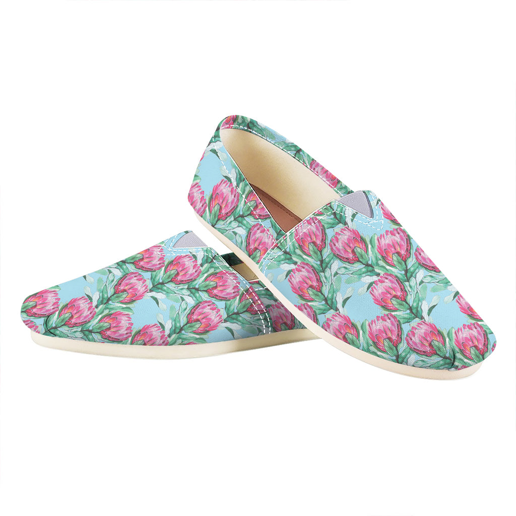 Pink Protea Pattern Print Casual Shoes
