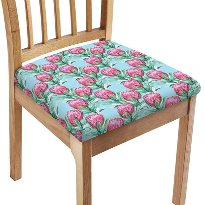 Pink Protea Pattern Print Chair Cushion Cover