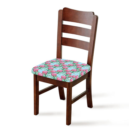 Pink Protea Pattern Print Chair Cushion Cover