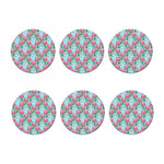 Pink Protea Pattern Print Coaster Set