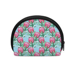Pink Protea Pattern Print Coin Purse