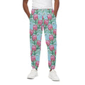 Pink Protea Pattern Print Cotton Sweatpants