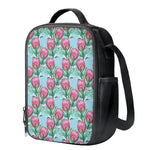 Pink Protea Pattern Print Crossbody Lunch Bag