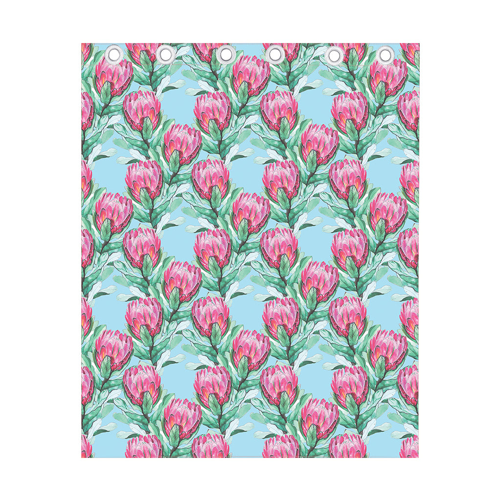 Pink Protea Pattern Print Curtain