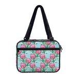 Pink Protea Pattern Print Double Strap Bible Bag