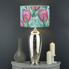 Pink Protea Pattern Print Drum Lamp Shade