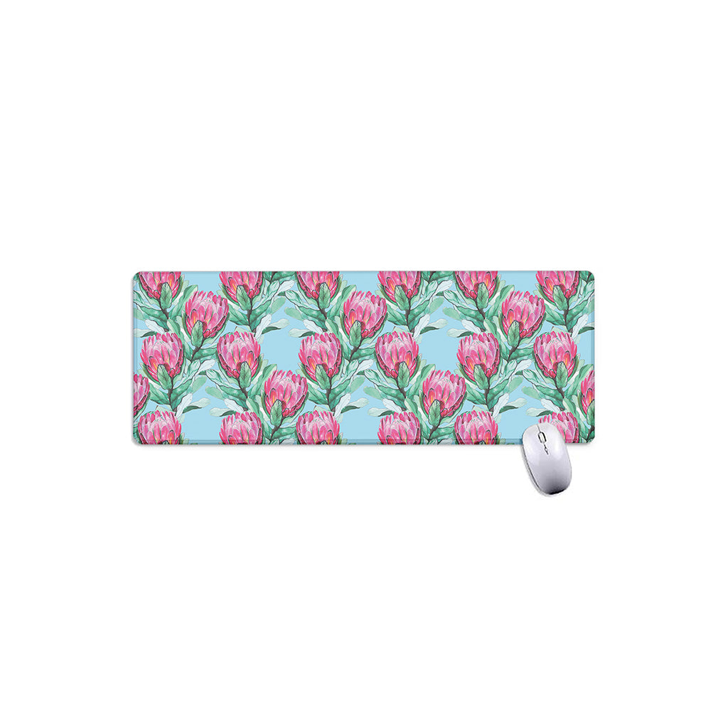 Pink Protea Pattern Print Extended Mouse Pad