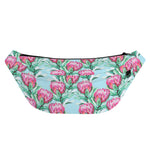Pink Protea Pattern Print Fanny Pack