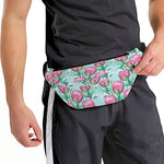 Pink Protea Pattern Print Fanny Pack