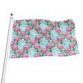 Pink Protea Pattern Print Flag