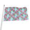 Pink Protea Pattern Print Flag