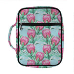 Pink Protea Pattern Print Front Pocket Bible Bag