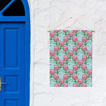 Pink Protea Pattern Print Garden Flag