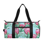 Pink Protea Pattern Print Gym Bag