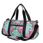 Pink Protea Pattern Print Gym Bag