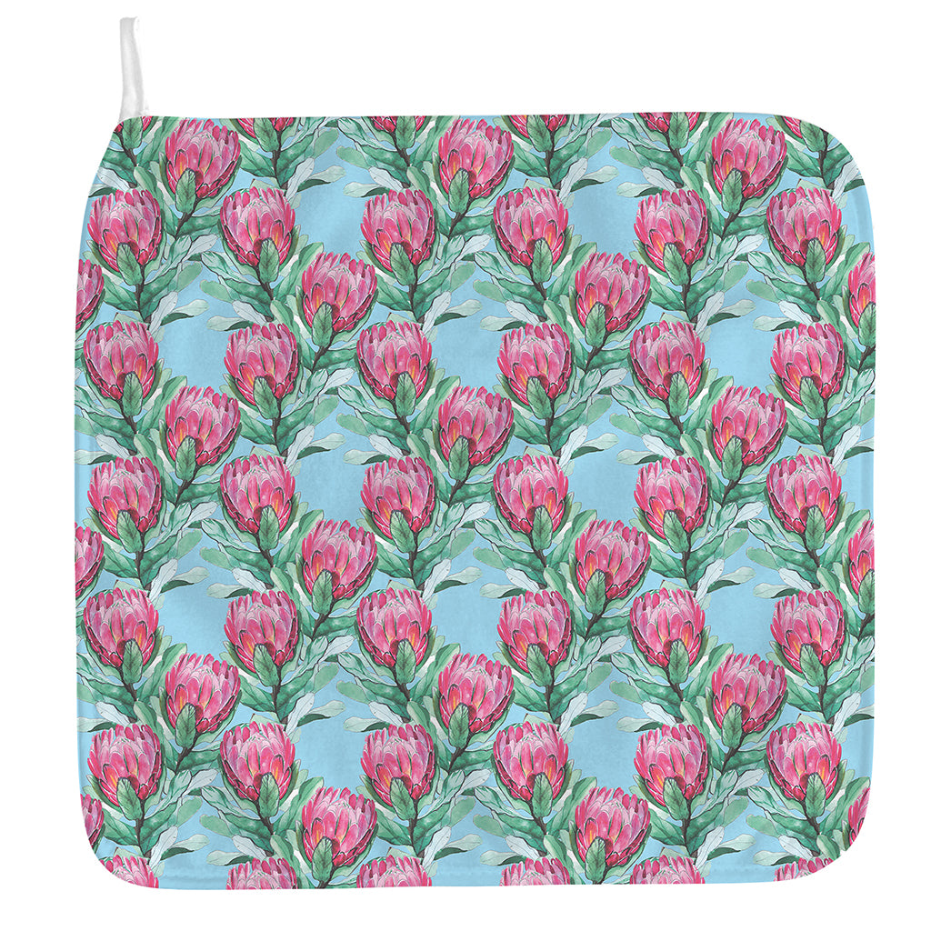 Pink Protea Pattern Print Hand Towel