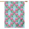 Pink Protea Pattern Print House Flag