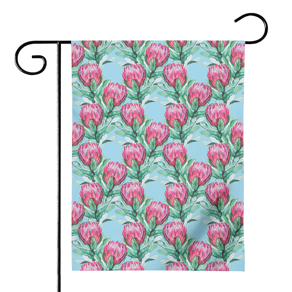 Pink Protea Pattern Print House Flag
