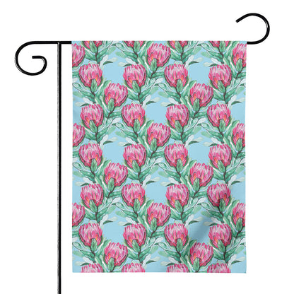 Pink Protea Pattern Print House Flag
