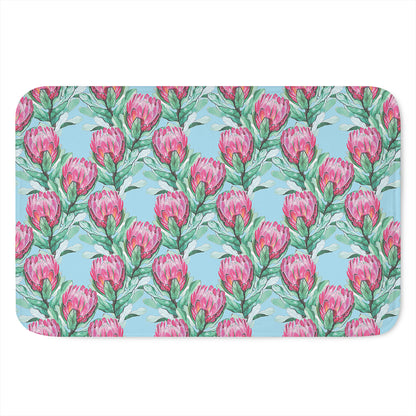 Pink Protea Pattern Print Indoor Door Mat