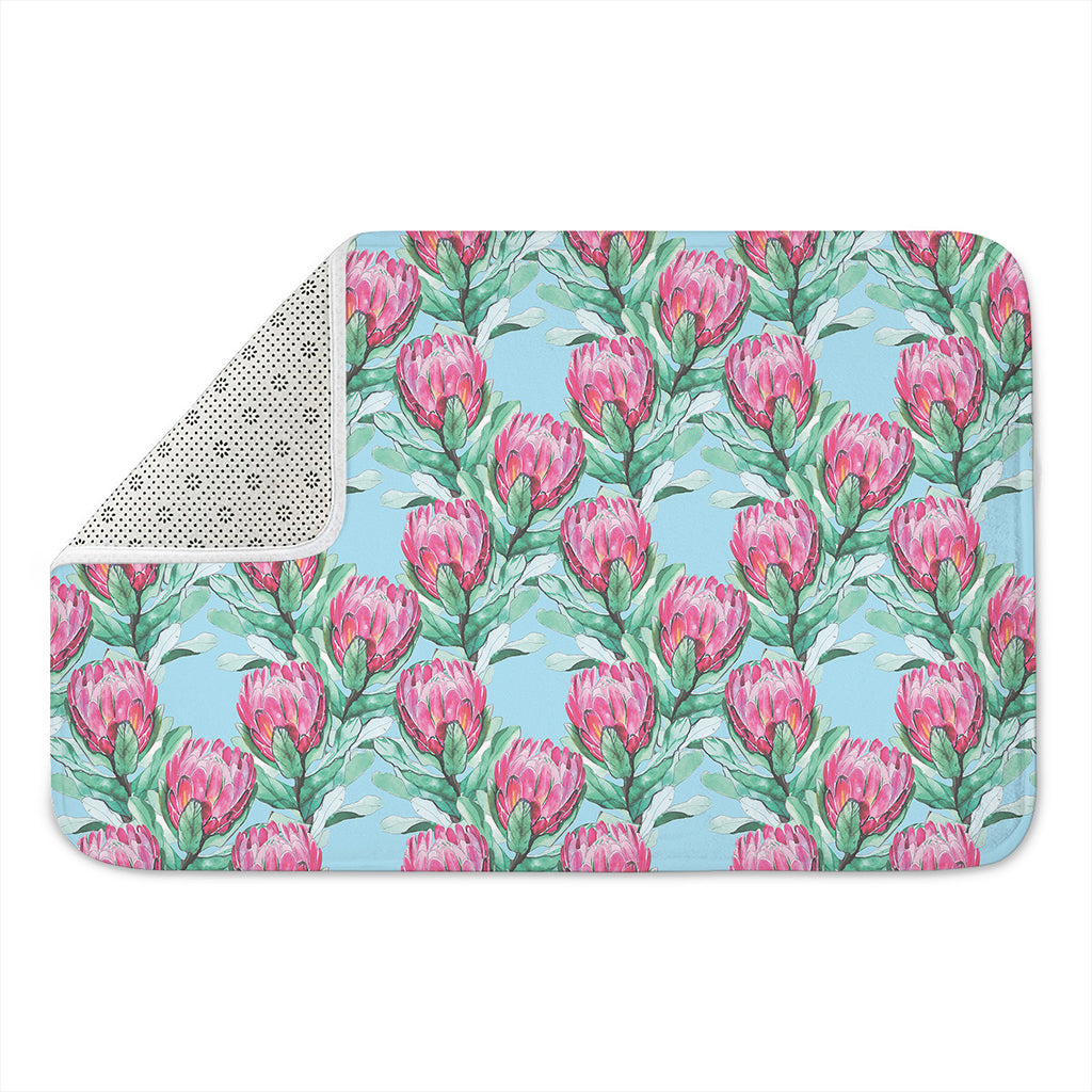 Pink Protea Pattern Print Indoor Door Mat