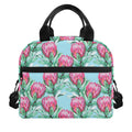 Pink Protea Pattern Print Insulated Lunch Bag