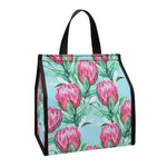 Pink Protea Pattern Print Insulated Lunch Tote