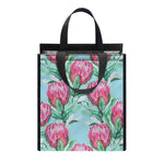 Pink Protea Pattern Print Insulated Lunch Tote