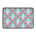 Pink Protea Pattern Print Kitchen Mat