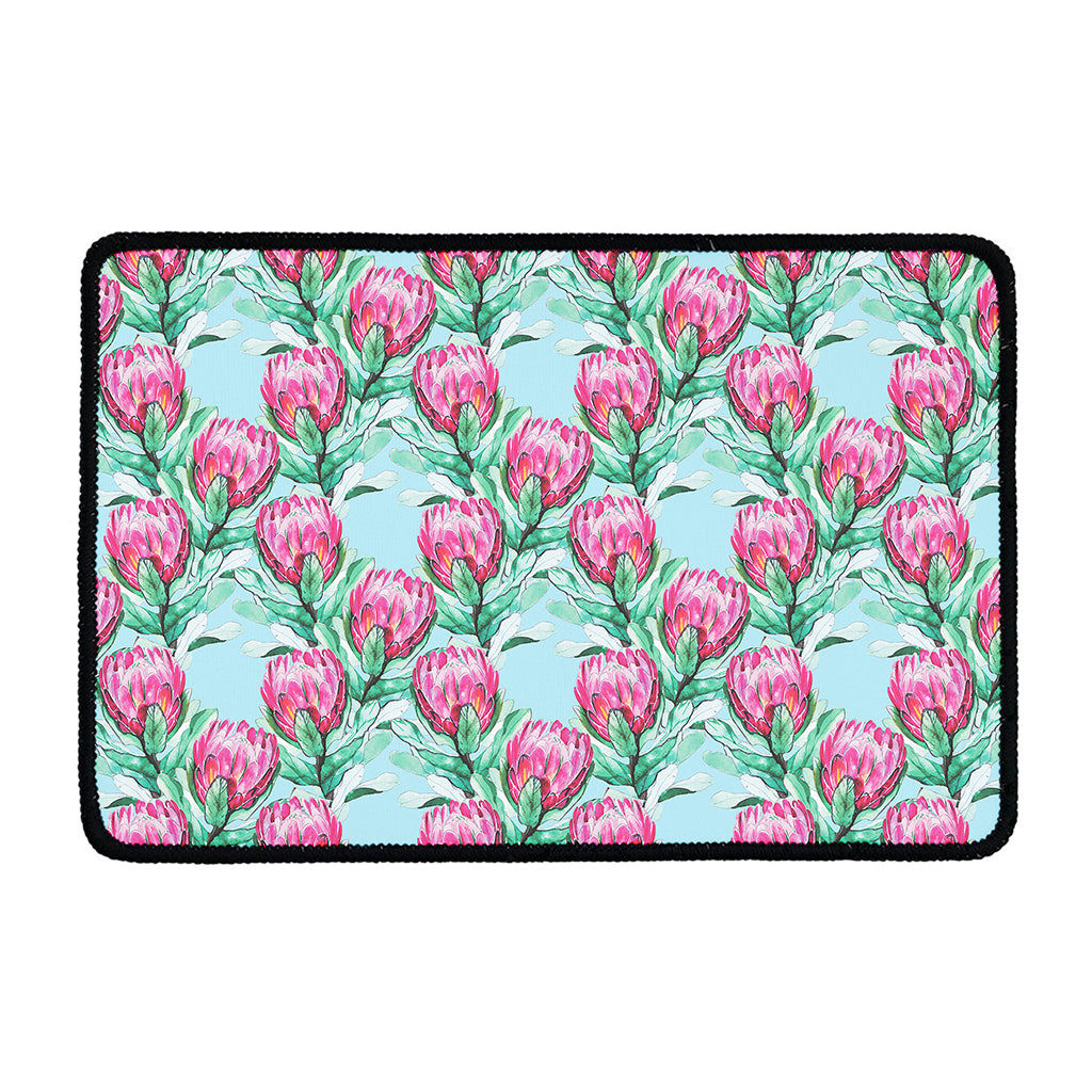 Pink Protea Pattern Print Kitchen Mat
