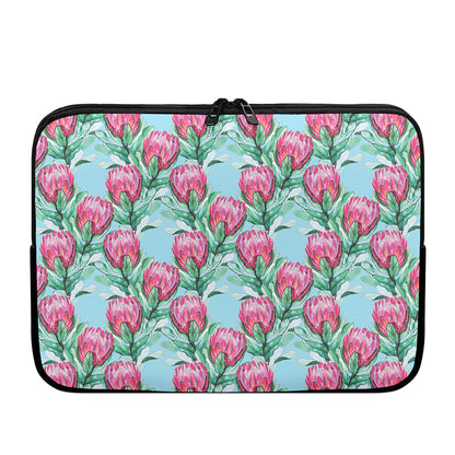 Pink Protea Pattern Print Laptop Sleeve