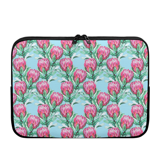 Pink Protea Pattern Print Laptop Sleeve