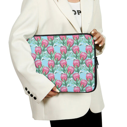 Pink Protea Pattern Print Laptop Sleeve