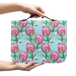 Pink Protea Pattern Print Leather Bible Cover