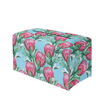 Pink Protea Pattern Print Leather Tissue Box Cover