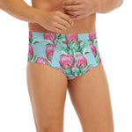 Pink Protea Pattern Print Men's Briefs