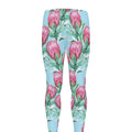 Pink Protea Pattern Print Men's Leggings