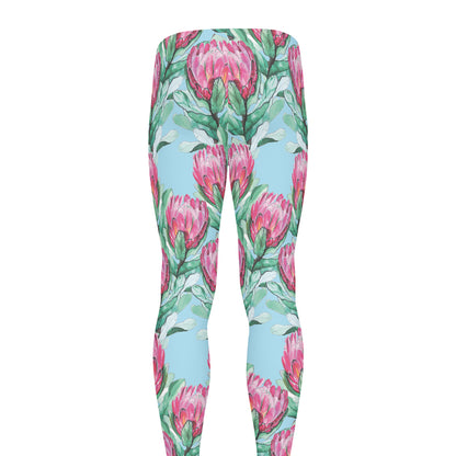 Pink Protea Pattern Print Men's leggings