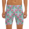 Pink Protea Pattern Print Men's Long Boxer Briefs