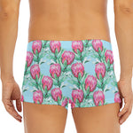 Pink Protea Pattern Print Men's Short Boxer Briefs
