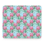 Pink Protea Pattern Print Mouse Pad