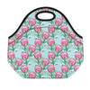 Pink Protea Pattern Print Neoprene Lunch Bag