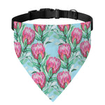 Pink Protea Pattern Print Over The Collar Dog Bandana